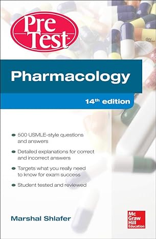 pharmacology pretest self assessment and review 14/e 14th edition marshal shlafer 0071791469, 978-0071791465