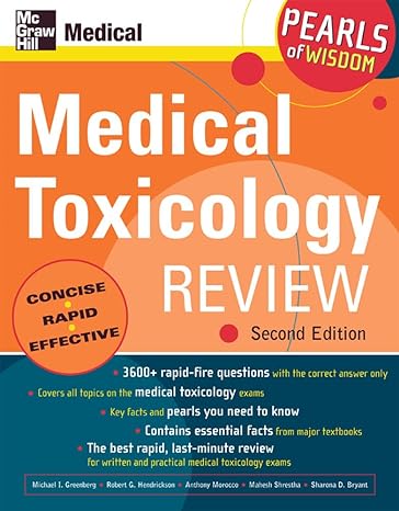 medical toxicology review pearls of wisdom 2nd edition michael greenberg 0071464530, 978-0071464536