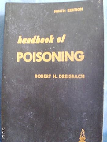 handbook of poisoning diagnosis treatment 9th edition robert h dreisbach b000z3216s
