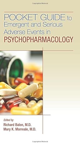 pocket guide to emergent and serious adverse events in psychopharmacology 1st edition m d balon, richard ,m d