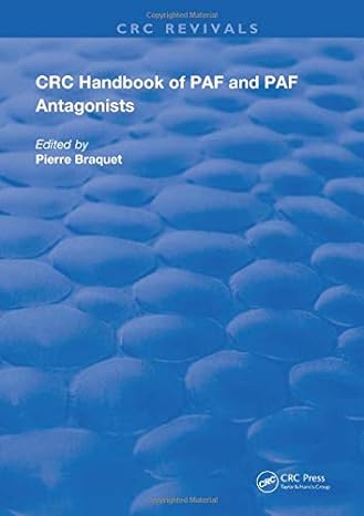 handbook of paf and paf antagonists 1st edition lpierre braquet ,evelyne audry ,colette broquet ,jean claude