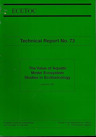 the value of aquatic model ecosystem studies in ecotoxicology european centre for ecotoxicology and