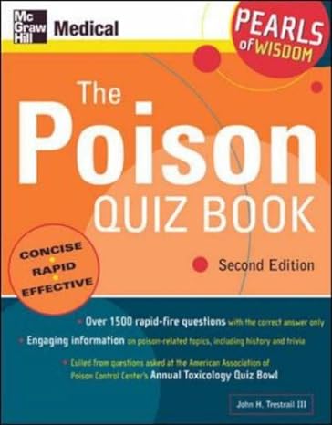 the poison quiz book pearls of wisdom 2nd edition john trestrail 0071464492, 978-0071464499