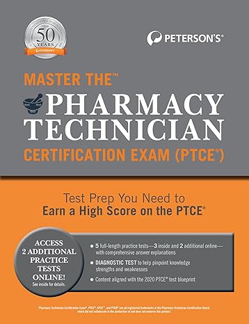 master the pharmacy technician certification exam 1st edition peterson's 0768943655, 978-0768943658