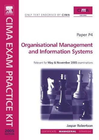 cima exam practice kit organisational management and information systems 1st edition jaspar robertson ,walter