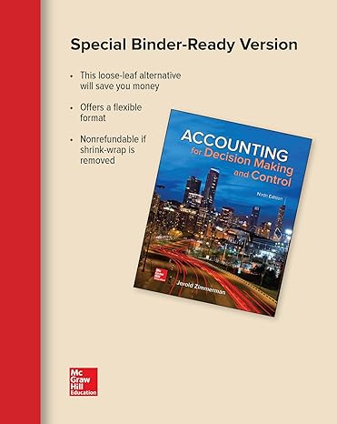 gen combo ll accounting decision making and control connect access card 9th edition jerold zimmerman