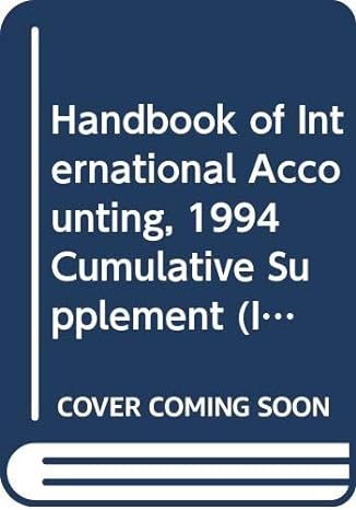 handbook of international accounting 1994 cumulative supplement 1st edition frederick d s choi 047130395x,