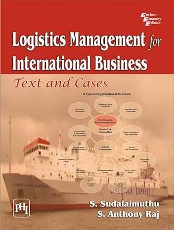 logistics management for international business 1st edition sudalaimuthu anthony raj 8120337921,