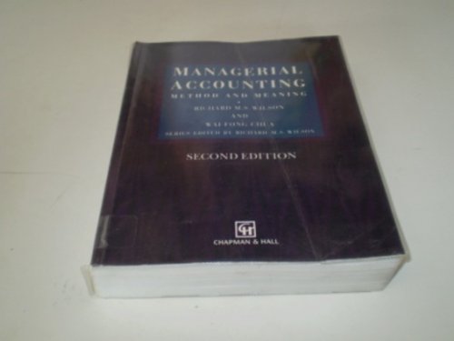managerial accounting method and meaning   chapman and hall 1st edition r m s wilson 0278000215,
