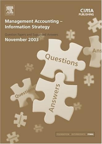 Management Accounting Information Strategy November 2003 Exam Qandas
