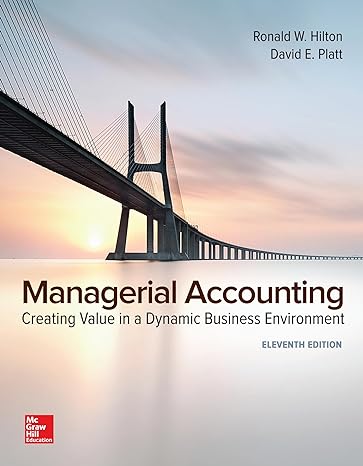 gen combo looseleaf managerial accounting; connect access card 11th edition ronald w.helton, david e. platt