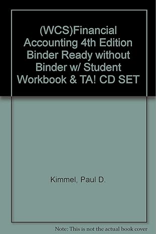 financial accounting   binder ready without binder w/ student workbook and ta cd set kimmel paul d note this