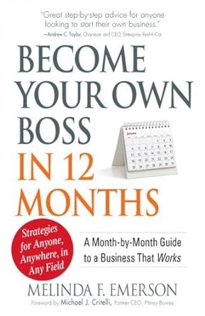 become your own boss in 12 months a month by month guide to a business that works by emerson melinda f