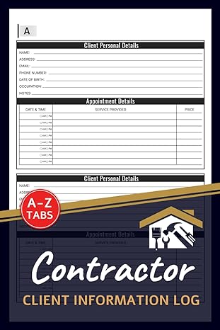 contractor client information log professional builder contracting data and appointment book with a z