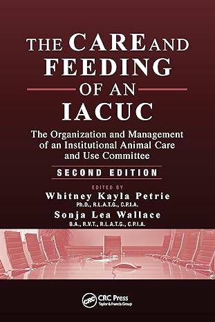the care and feeding of an iacuc the organization and management of an institutional animal care and use