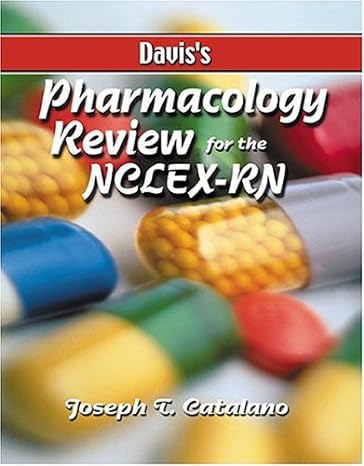 daviss pharmacology review for the nclex rn pap/dis/cd edition joseph t catalano 0803604041, 978-0803604049