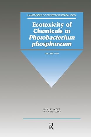 ecotoxicity of chemicals to photobacterium phosphoreum 1st edition klaus l e kaiser ,james devillers