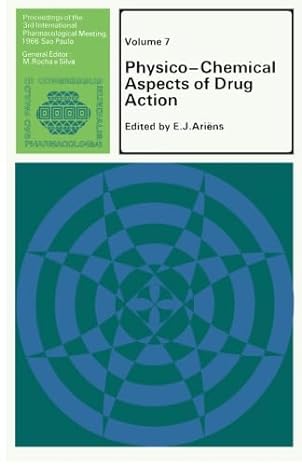 physico chemical aspects of drug action proceedings of the third international pharmacological meeting 1st
