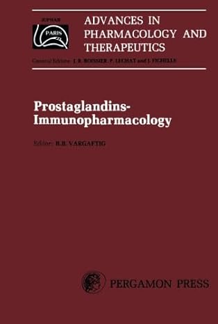 prostaglandins immunopharmacology proceedings of the 7th international congress of pharmacology paris 1978
