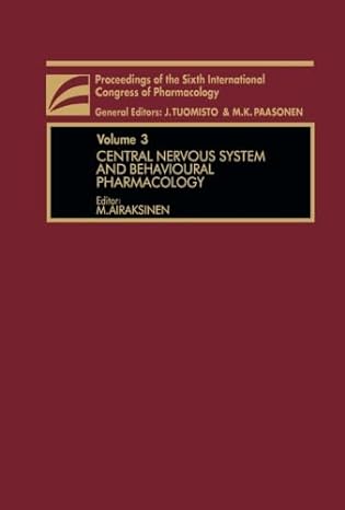 central nervous system and behavioural pharmacology proceedings of the sixth international congress of