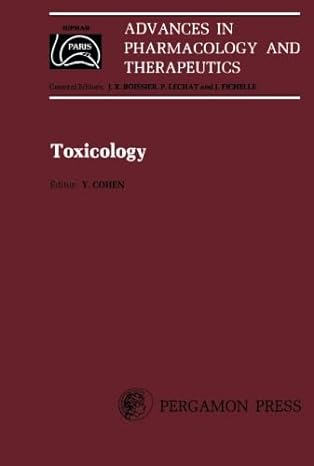 toxicology proceedings of the 7th international congress of pharmacology paris 1978 1st edition y cohen