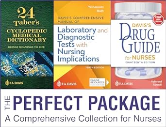 perfect package vallerand drug guide 18e and van leeuwen comp man lab and dx tests 10e and tabers med dict