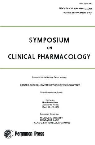 symposium on clinical pharmacology biochemical pharmacology 1st edition william a creasey 0080189490,