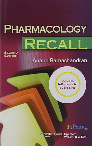 pharmacology recall 2nd edition anand ramachandran 0781787300, 978-0781787307