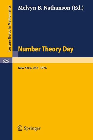 number theory day proceedings of the conference held at rockefeller university new york 1976 1977th edition m