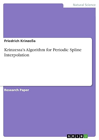 krinzessas algorithm for periodic spline interpolation 1st edition friedrich krinzessa 3668026955,
