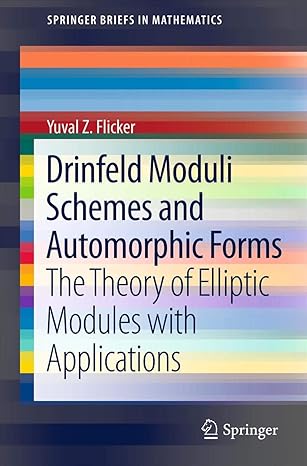 drinfeld moduli schemes and automorphic forms the theory of elliptic modules with applications 2013th edition