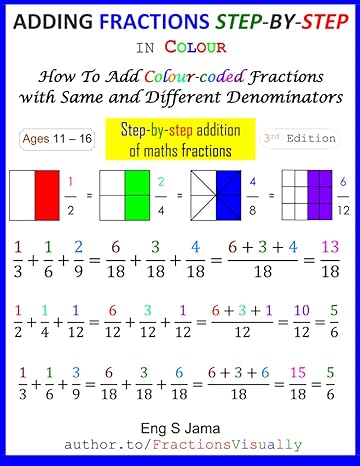 Adding Fractions Step By Step In Colour How To Add Colour Coded Fractions With Same And Different Denominators