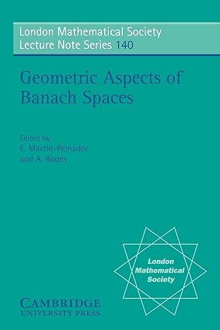 geometric aspects of banach spaces essays in honour of antonio plans 1st edition e martin peinador ,a rodes