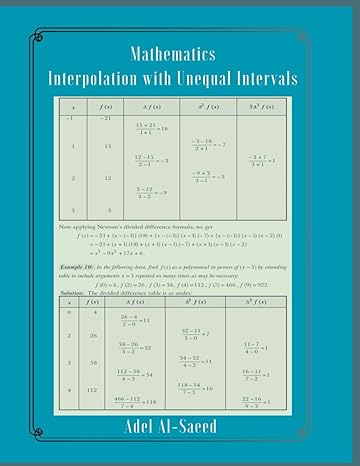mathematics interpolation with unequal intervals 1st edition adel al saeed b0cwrgbssc, 979-8883209399