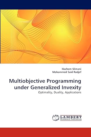 multiobjective programming under generalized invexity optimality duality applications 1st edition hachem