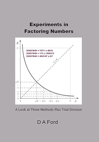 experiments in factoring numbers a look at three methods plus trial division 1st edition d a ford 1737126907,
