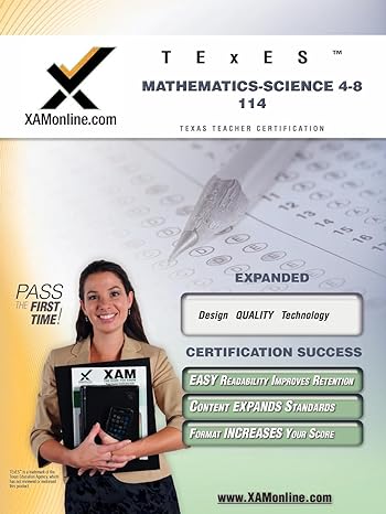 texes mathematics science 4 8 114 teacher certification test prep study guide 1st edition sharon wynne