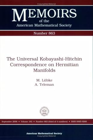 the universal kobayashi hitchin correspondence on hermitian manifolds 1st edition m lubke and a teleman