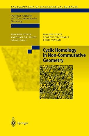 cyclic homology in non commutative geometry 1st edition joachim cuntz ,georges skandalisboris tsygan