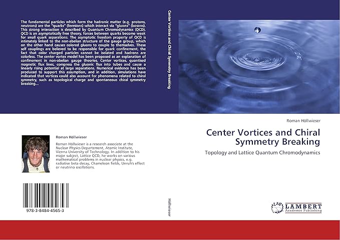 center vortices and chiral symmetry breaking topology and lattice quantum chromodynamics 1st edition roman
