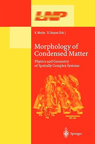 morphology of condensed matter physics and geometry of spatially complex systems 1st edition klaus r mecke