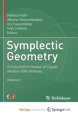 symplectic geometry a festschrift in honour of claude viterbos 60th birthday 1st edition helmut hofer