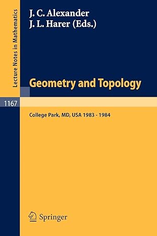 geometry and topology proceedings of the special year held at the university of maryland college park 1983