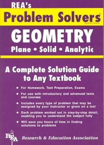 geometry problem solver the plane solid analytic 1st edition m fogiel 0878915109, 978-0878915101