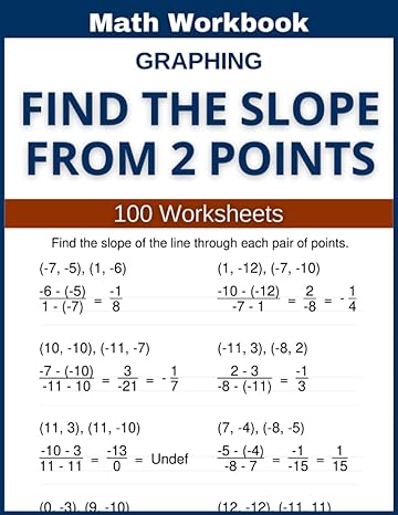 graphing find the slope from 2 points math workbook 100 worksheets hands on practice for finding slope from 2