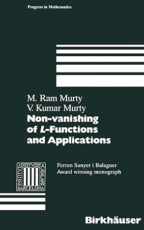 non vanishing of l functions and applications 1st edition m ram murty ,v kumar murty 3034898436,