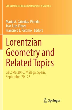 lorentzian geometry and related topics geloma 2016 malaga spain september 20 23 1st edition maria a canadas
