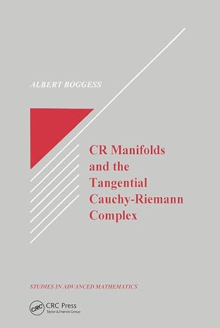 cr manifolds and the tangential cauchy riemann complex studies in advanced mathematics 1st edition al boggess
