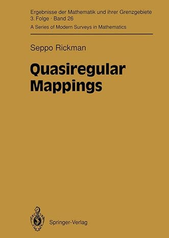 quasiregular mappings 1st edition seppo rickman 3642782035, 978-3642782039