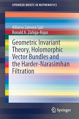 geometric invariant theory holomorphic vector bundles and the harder narasimhan filtration 1st edition